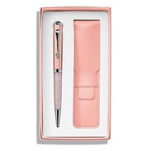 Pink Crystal Filled Ballpoint Pen with Matching Pouch Set - $64.63