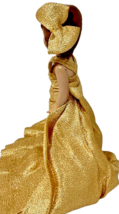 1950's Hard Plastic Doll Sleep Eyes Red Hair Gold Shimmer Gown Dress - 8" Tall image 5
