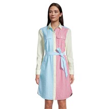 Lands&#39; End Long Sleeve Seersucker Shirt Dress Size: Small (6 - 8) New Ship Free - £77.53 GBP