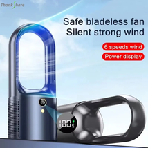 Electric Rechargeable Fan Bladeless Floor Standing Fan Cooling Child Saf... - $48.02+