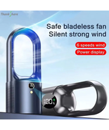Electric Rechargeable Fan Bladeless Floor Standing Fan Cooling Child Saf... - £38.07 GBP+