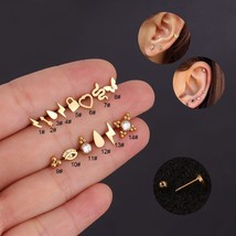 1Piece Korean Mini Size Piercing Stud Earrings for Women Jewelry Lightning Lock  - £10.47 GBP