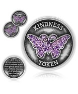 Pewter Kindness Token Coin Glitter Purple Buttefly Pass It on Gift Glori... - £11.79 GBP