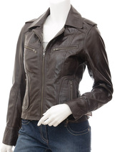 LE Women Iconic Brown Leather jacket - £110.12 GBP+