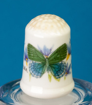 Franklin Mint Thimble North Carolina Diana Fritillary Butterfly Helen Ha... - $5.50