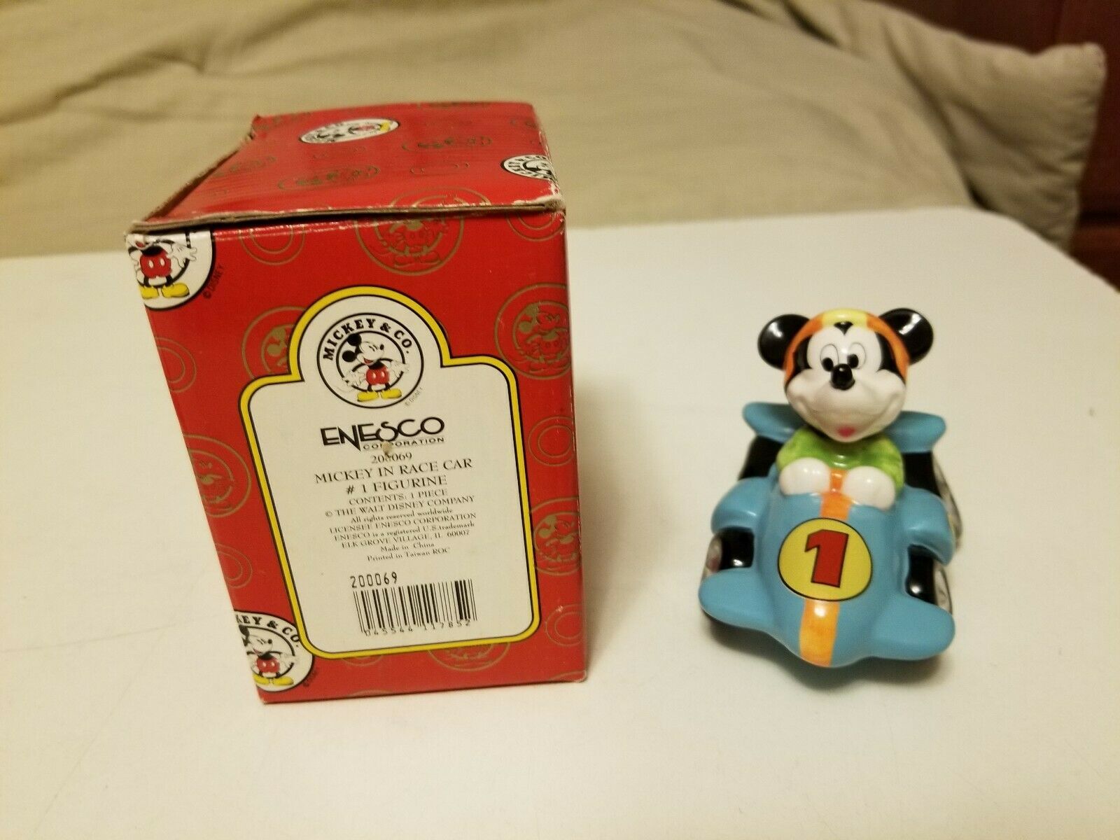 Mickey in Race Car #1 Walt Disney Mickey & Co. - Enesco Figurine 200069 in Box - £14.33 GBP