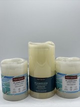 (3) Night Splendor LED Wax Flameless Candles 4&quot; 6&quot;  5hr Timer Battery Operated - $18.99