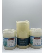 (3) Night Splendor LED Wax Flameless Candles 4&quot; 6&quot;  5hr Timer Battery Op... - $26.02 CAD