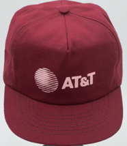 Vintage 1980s AT&amp;T Maroon Snapback Men&#39;s Cap Hat Call Before You Dig - $24.14