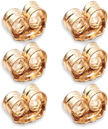 14K Gold Earring Backs - 6 Piece Replacement Yellow Gold Ear Locking for... - €11,76 EUR
