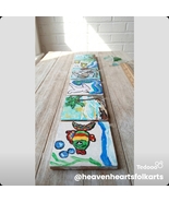 Hand-Painted Sea Life Tiles- 6 Piece Ceramic Mini Art Decor by Heaven &amp; ... - $35.00