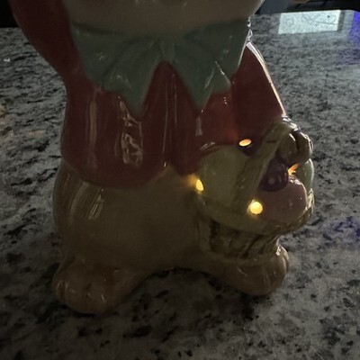 Mr Christmas Cottontail Easter Bunny Plate Cake Stand Lighted Pie Rabbit 10.5” Item image 3