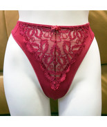 FUCHSIA THONGS HIGH WAISTED PANTIES STRETCH LACE MADE IN EUROPE GIFT FOR... - £22.74 GBP