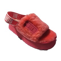 UGG Disco Slide Sheepskin Platform Slippers Womens Size 7 Hibiscus Pink 1112258 - £43.03 GBP
