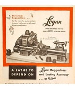 1947 Logan Engineering Lathe Christmas Advertisement Vintage Shop Tools E8D - $376.28 MXN