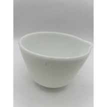 Vintage Pyrex Style White Milk Glass #24 Banded Mixing Bowl w/spout 6.5&quot; - £3.53 GBP