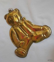 Vintage Dept 56 Brass Ornament Gordon Frasier Teddy Bear 5&quot; Set of 2 - $12.28