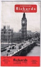 London England Richards Sightseeing Tours Brochure Catalog 16 pages Pict... - $4.31