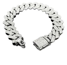 6.5 Inch Hip Hop Miami Cuban Link Bracelet 18K White Gold Plated 16mm - $23.71