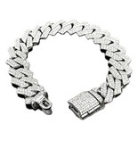 6.5 Inch Hip Hop Miami Cuban Link Bracelet 18K White Gold Plated 16mm - $32.89 CAD