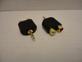 2 x Pack Audio Gold Plated 3.5mm Stereo Plug 2 RCA Red White Female Adap... - $10.36
