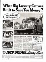 1939 Dodge Luxury Liner Car Built to save You Money Original Ad nostalgi... - £20.70 GBP