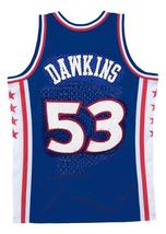 Darryl Dawkins Custom Philadelphia Basketball Jersey Sewn Blue Any Size image 2