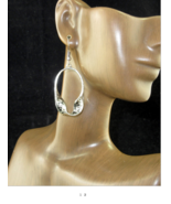 Hammered Twisted Hoop Dangle Earrings Silver - $11.34