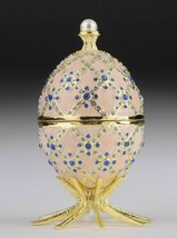 White Fabergé Trinket Box and Clock Handmade by... - $128.32