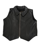 Hawg Womans Motorcycle Black Leather Vest  Size S Canadian Legend - $44.09