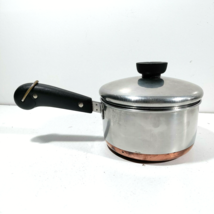 Vtg. Revere Ware 1801 Copper Bottom 1.5 Qt Saucepan Pot DOUBLE RING Clin... - £25.97 GBP