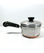 Vtg. Revere Ware 1801 Copper Bottom 1.5 Qt Saucepan Pot DOUBLE RING Clin... - £25.55 GBP