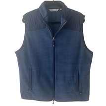 Peter Millar Sherpa Fleece Golf Vest Quilted Mens Large Blue Full Zip MF... - $53.08
