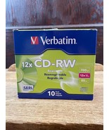 Verbatim CD-RW 700MB 12X High Speed Media Slim Case 10 Pack 95156 New Op... - £11.35 GBP