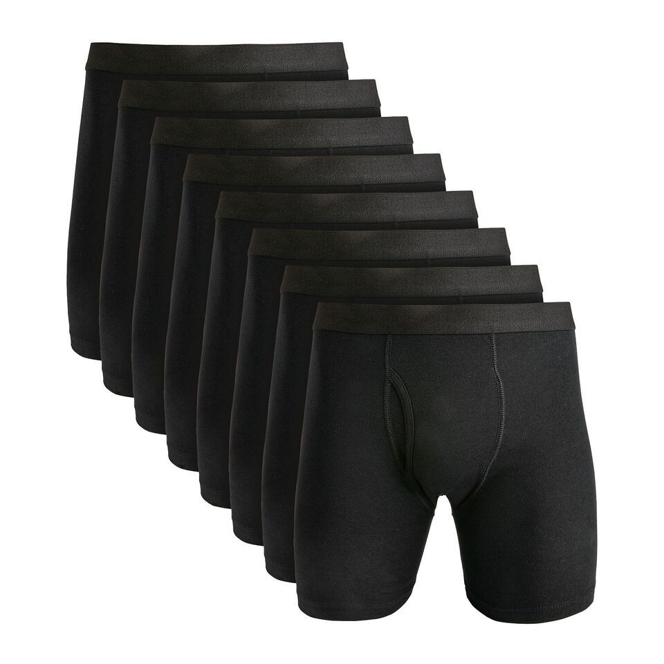 Club Room Men&#39;s Boxer Briefs, 8-Pack Black B4HP - $9.95+