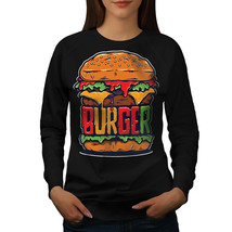 Wellcoda Cheese Burger Womens Sweatshirt, Food Art Casual Pullover Jumper - £22.77 GBP+