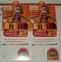 2 Brand New in package &quot;MINI PIANO Sock Monkey&quot; TARGET GIFT cards - $24.99