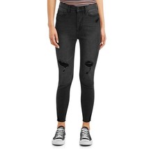 No Boundaries Juniors&#39; Sculpt Destructed Skinny Jeans, Dark Grey Size 5 - $24.74