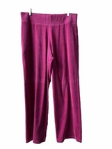 Talbots Pull On Pants Women Medium Hot Pink Velveteen Wide Leg Barbiecor... - $25.69