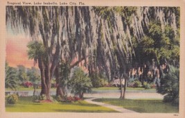 Lake Isabella Lake City Florida FL Tropical View Postcard B01 - £2.35 GBP