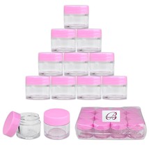 Beauticom (12 Pcs) 7G/7Ml Clear Plastic Refillable Jars With Pink Lids - £12.90 GBP