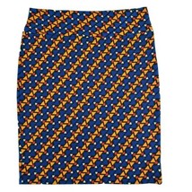 LuLaRoe Cassie Pencil Skirt Blue Orange Geo Print Stretch Pull On Size 3XL HTF  - £12.15 GBP