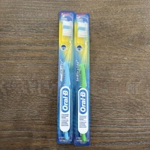 2 Lot Oral B Indicator 35 Compact Soft Toothbrush Vintage 2002 Blue Bristles - $14.50