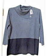 INVESTMENTS Women&#39;s Color-Block Cowl Neck 3/4 Sleeve Tunic Sweater Size ... - $30.75 CAD