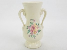 Vintage Royal Copley Urn Vase, Twin Beaded Handles, Wildflower Pattern, 6.25&quot; - £19.54 GBP