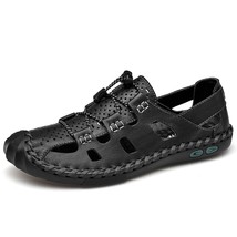 2021 New Summer Men&#39;s Leather Sandals Brand Fashion Casual Handmade Roman Sandal - £48.86 GBP