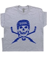 Cool Hockey Shirt Vintage Hockey T Shirt Graphic Skull and Hockey Sticks... - £15.71 GBP