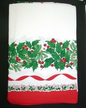 Holiday At Tablecloth Mistletoe Red Green White 60&quot; X 84&quot; Oval New Home - £28.69 GBP