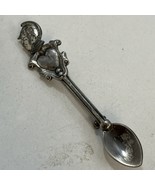 VICTORIAN STERLING SILVER 2.5” SALT SPOON PIN GLADIATOR HEAD &amp; HEART IN ... - $44.70 CAD