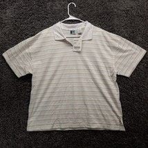 Vintage Bold Spirit Polo Shirt Women XL White Stripe Grandmacore - $8.60